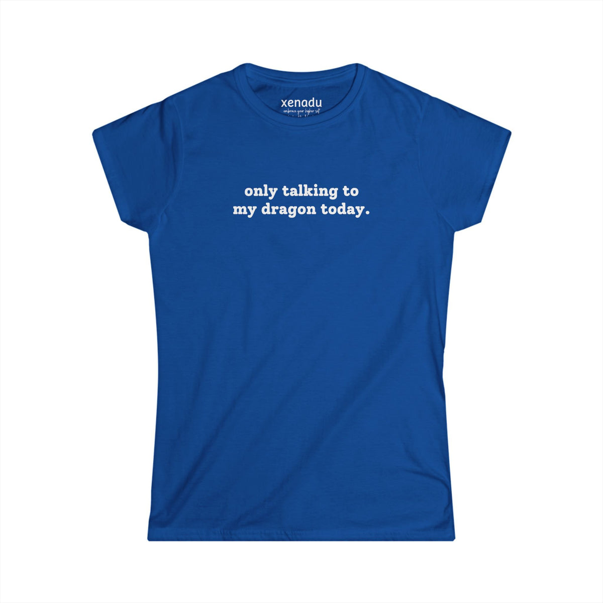 Only Talking To My Dragon Women's Tee Royal Blue T-Shirt