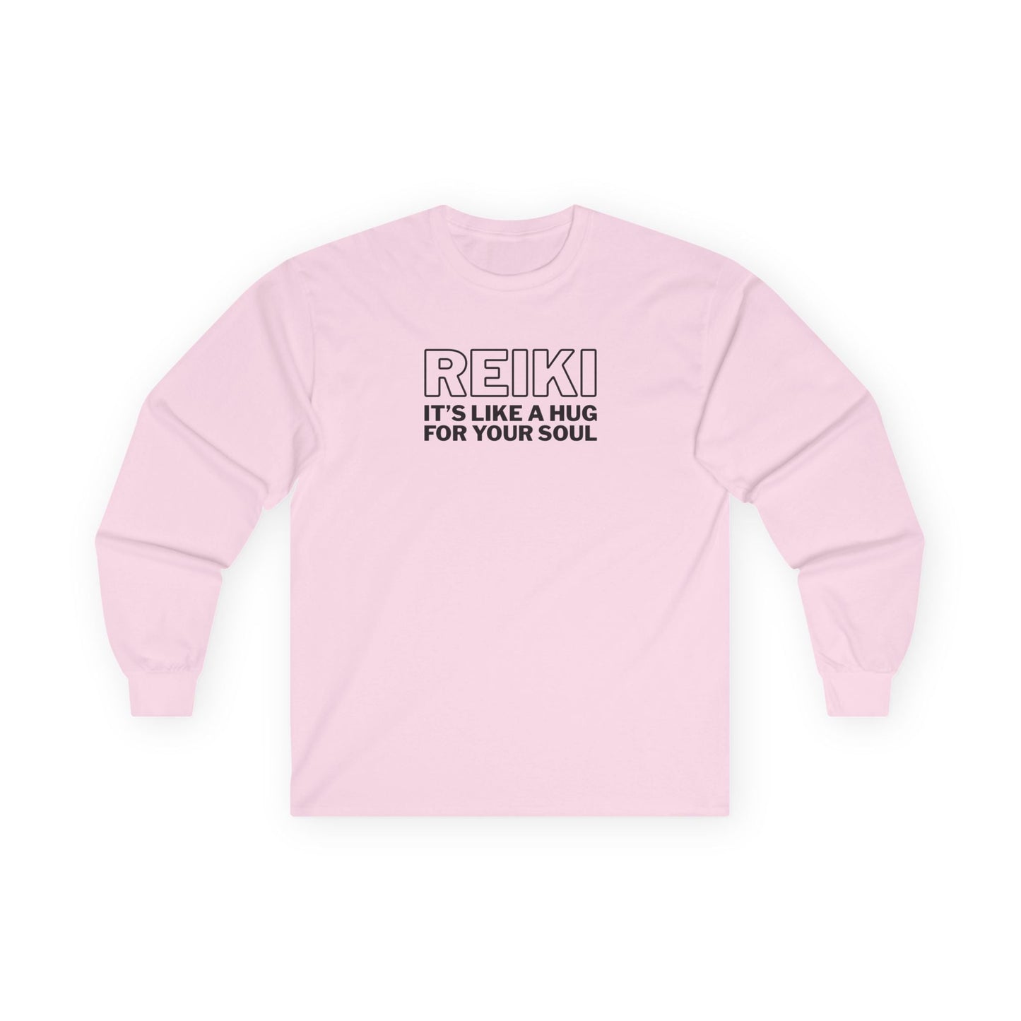 Reiki is Like a Hug Long Sleeve Tee Light Pink Long-sleeve