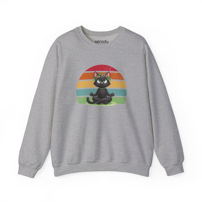 Kitty Sukhasana Sweatshirt Sport Grey Sweatshirt