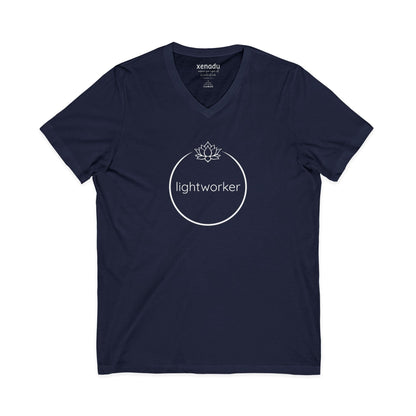 Lightworker Lotus Bloom V-Neck Tee Navy V-neck