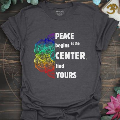 Peace Begins Tee Dark Heather Grey T-Shirt