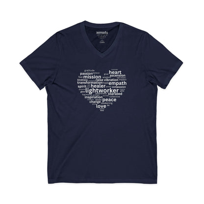 Heart of a Lightworker V-Neck Tee Navy V-neck