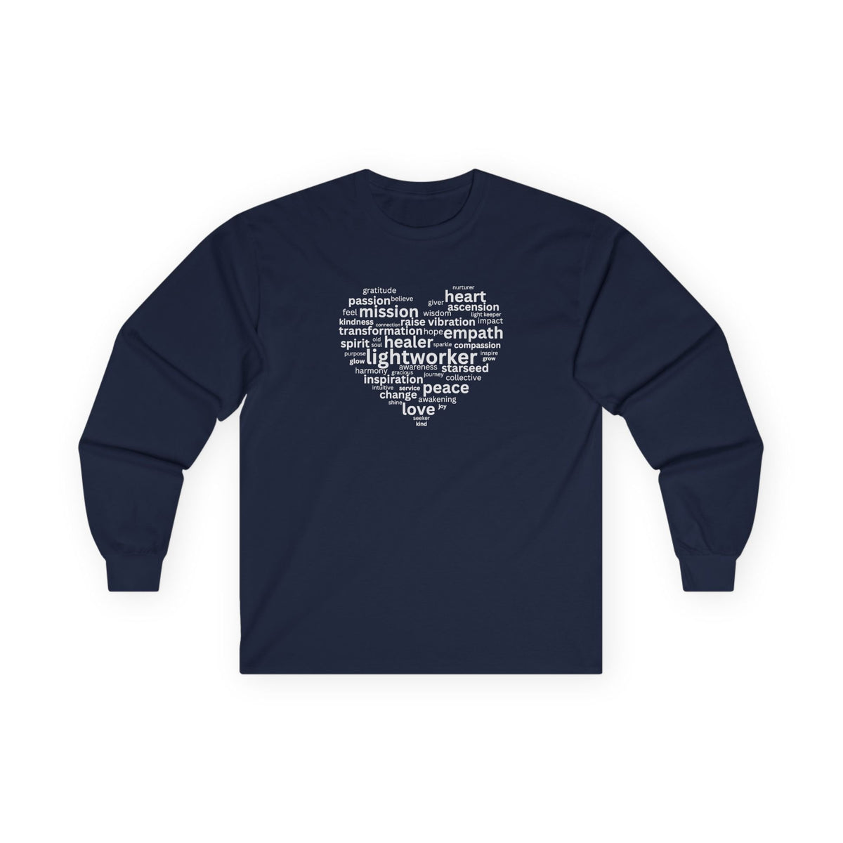 Heart of a Lightworker Long Sleeve Tee Navy Long-sleeve
