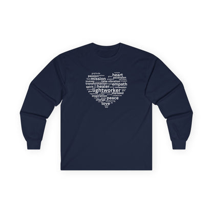 Heart of a Lightworker Long Sleeve Tee Navy Long-sleeve