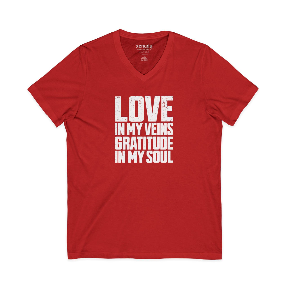 Love In My Veins V-Neck Tee Red V-neck