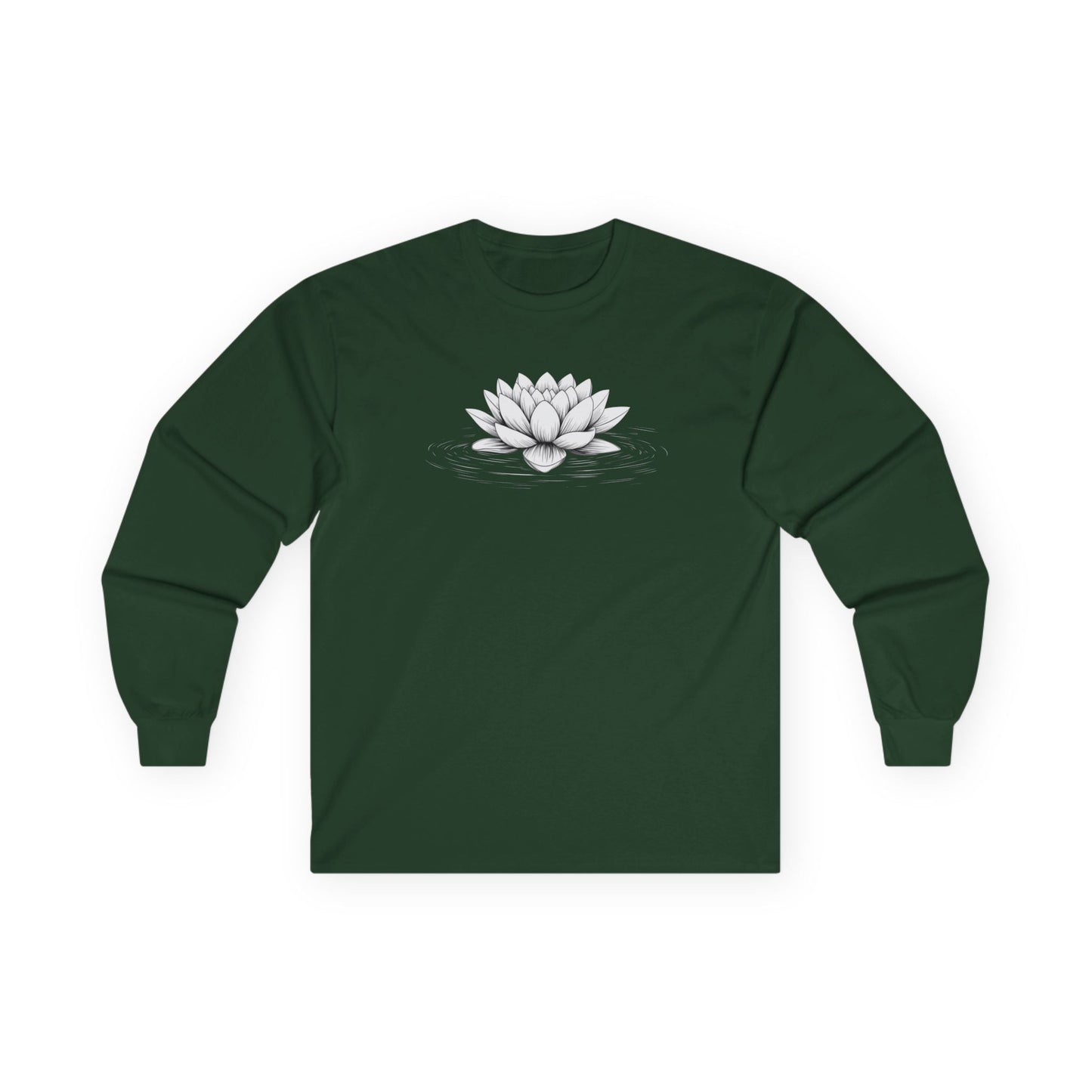 Floating Lotus Long Sleeve Tee Forest Green Long-sleeve