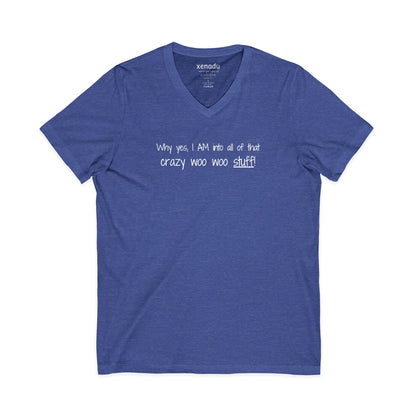 Crazy Woo Woo Stuff V-Neck Tee Heather True Royal V-neck