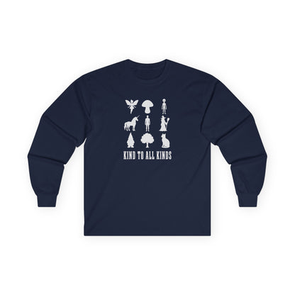 I'm Kind To All Kinds Long Sleeve Tee Navy