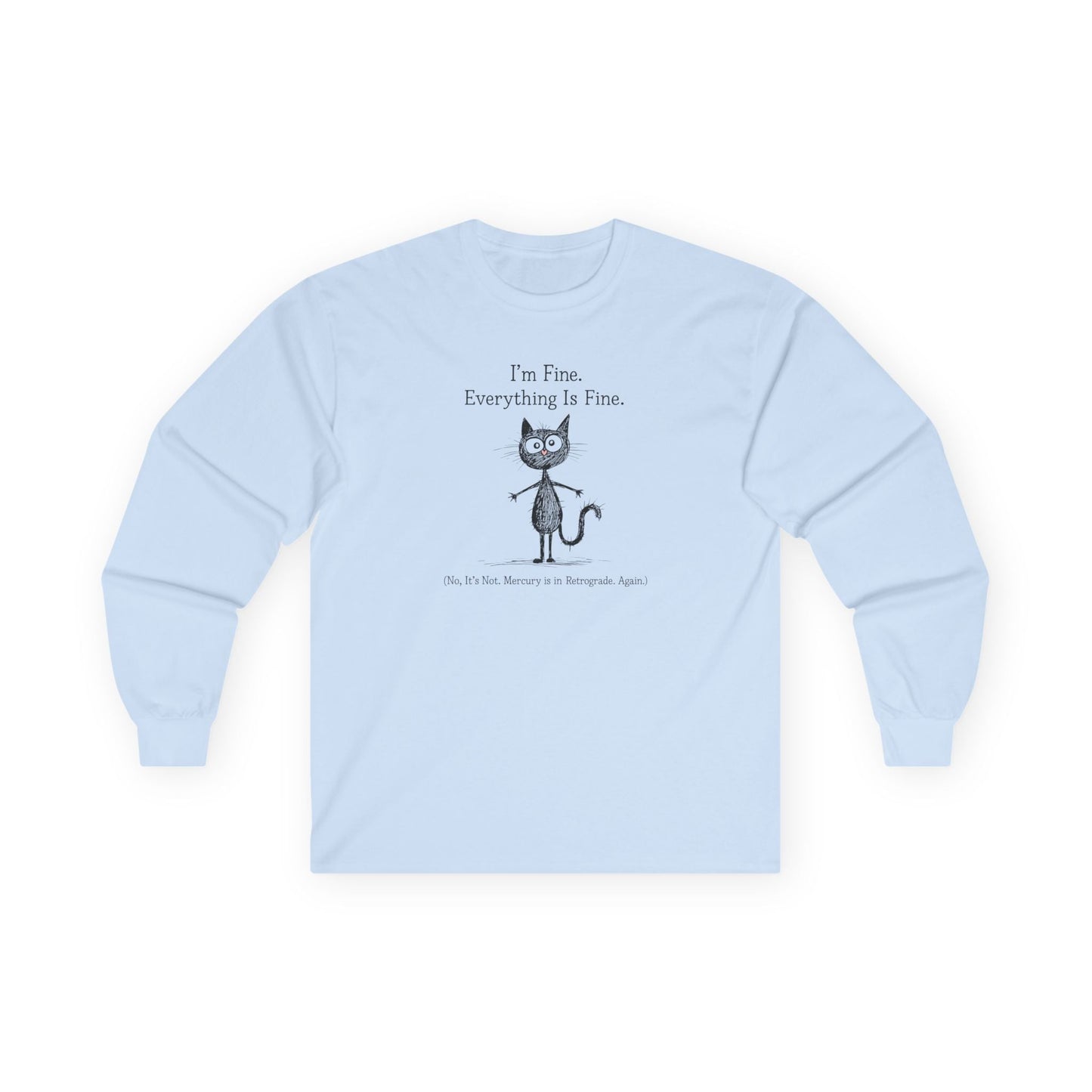 Mercury in Retrograde Long Sleeve Tee Light Blue Long-sleeve