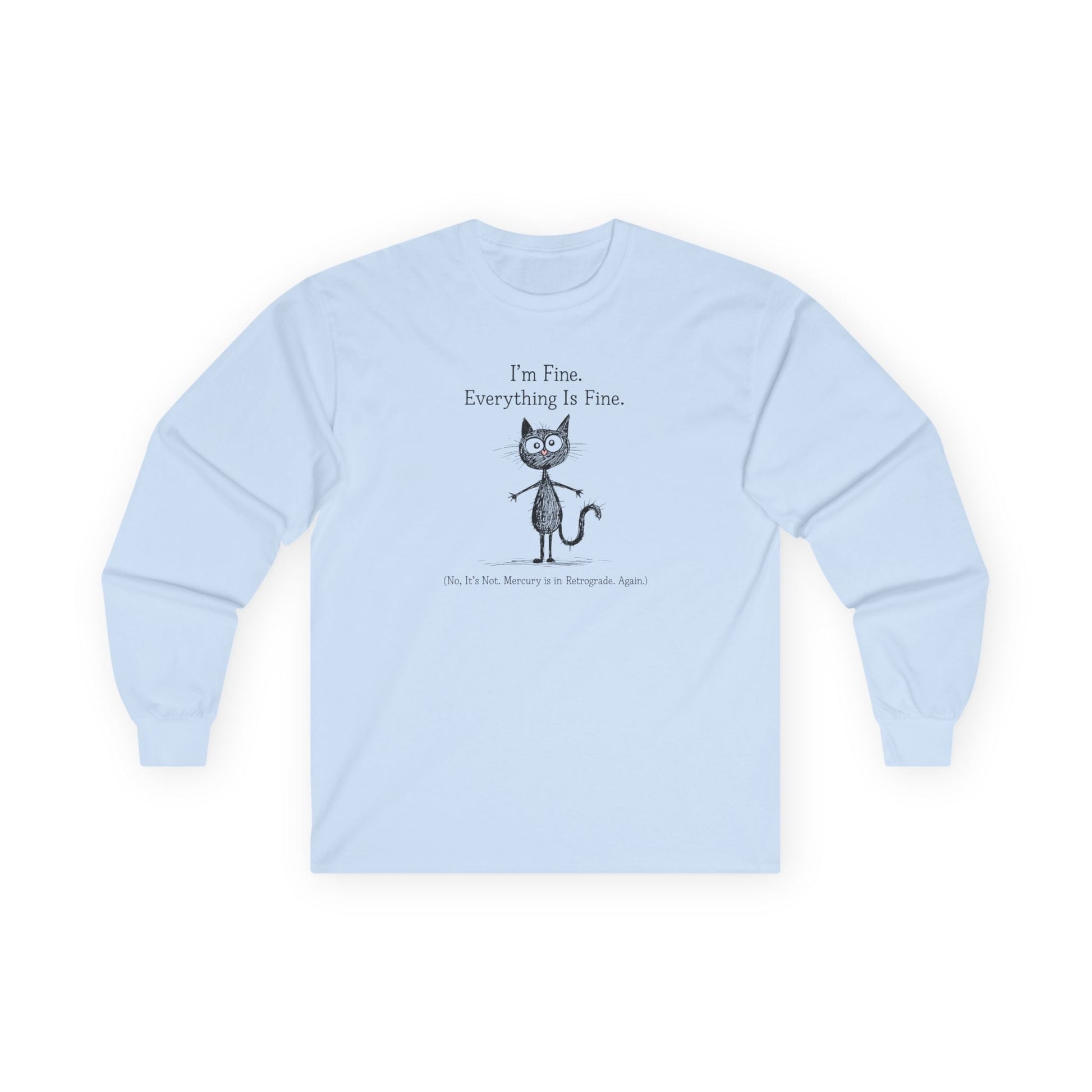 Mercury in Retrograde Long Sleeve Tee Light Blue Long-sleeve