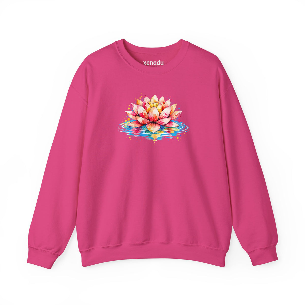 Watercolor Lotus Sweatshirt Heliconia Sweatshirt