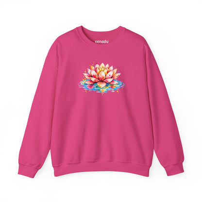 Watercolor Lotus Sweatshirt Heliconia Sweatshirt