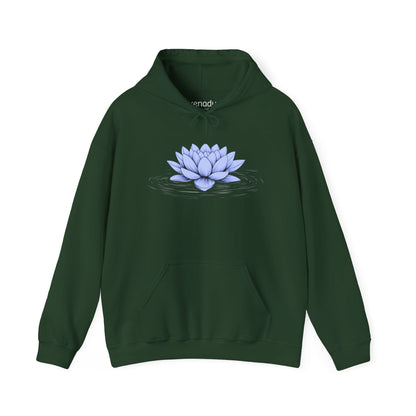 Floating Blue Lotus Hoodie Forest Green Hoodie