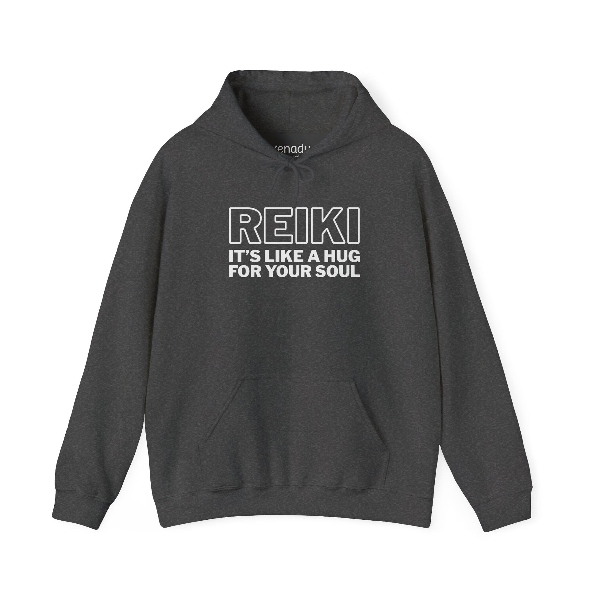 Reiki is Like a Hug Hoodie Dark Heather Grey Hoodie