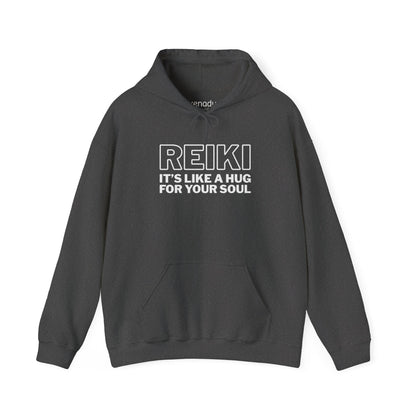 Reiki is Like a Hug Hoodie Dark Heather Grey Hoodie