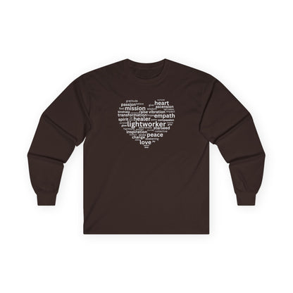 Heart of a Lightworker Long Sleeve Tee Dark Chocolate Long-sleeve