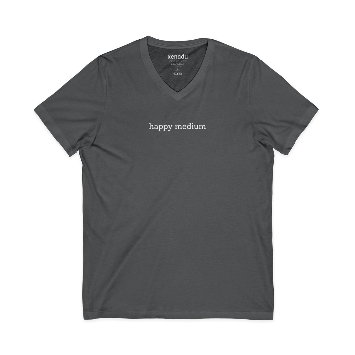 Happy Medium V-Neck Tee Asphalt V-neck