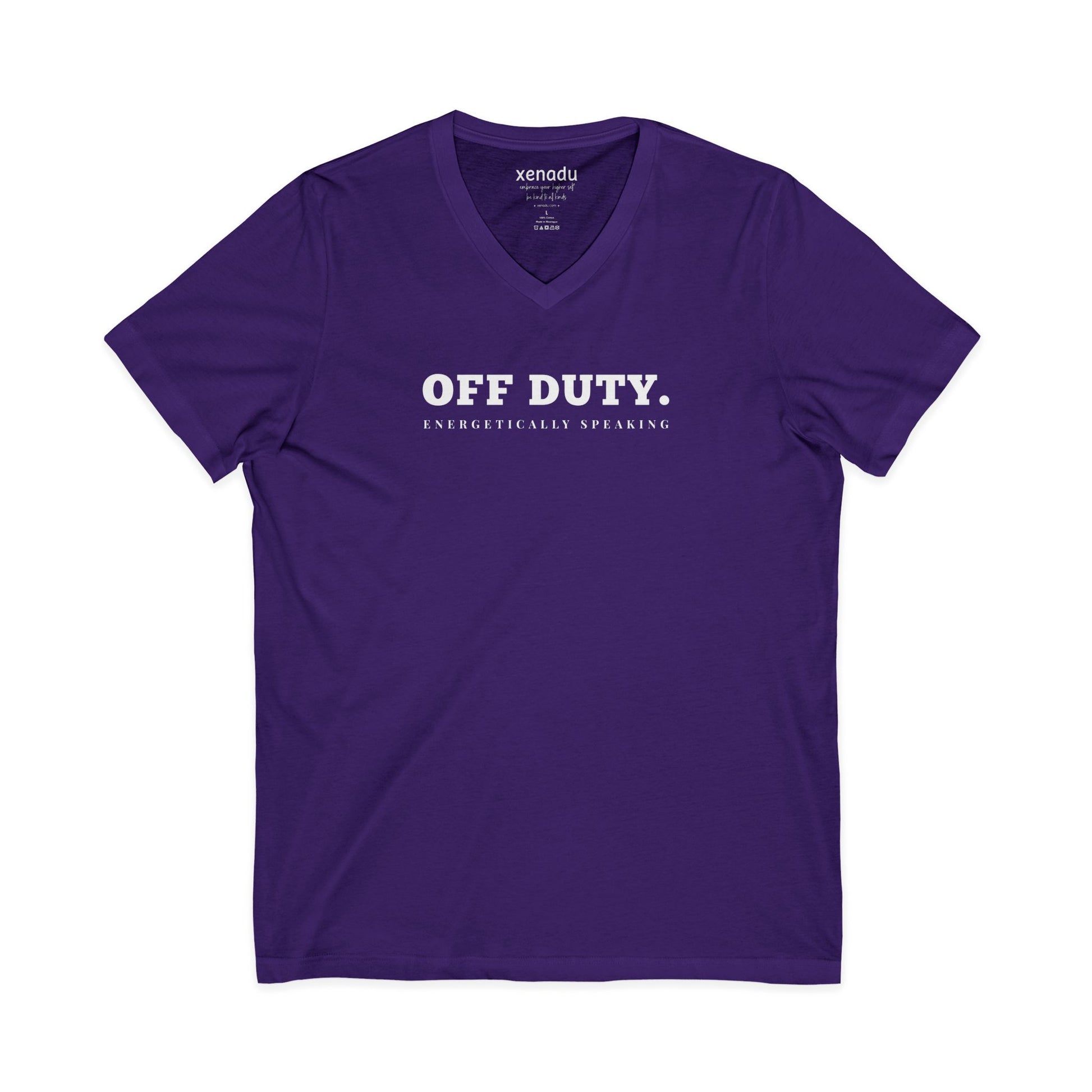 Off Duty Energetically V-Neck Tee Team Purple V-neck