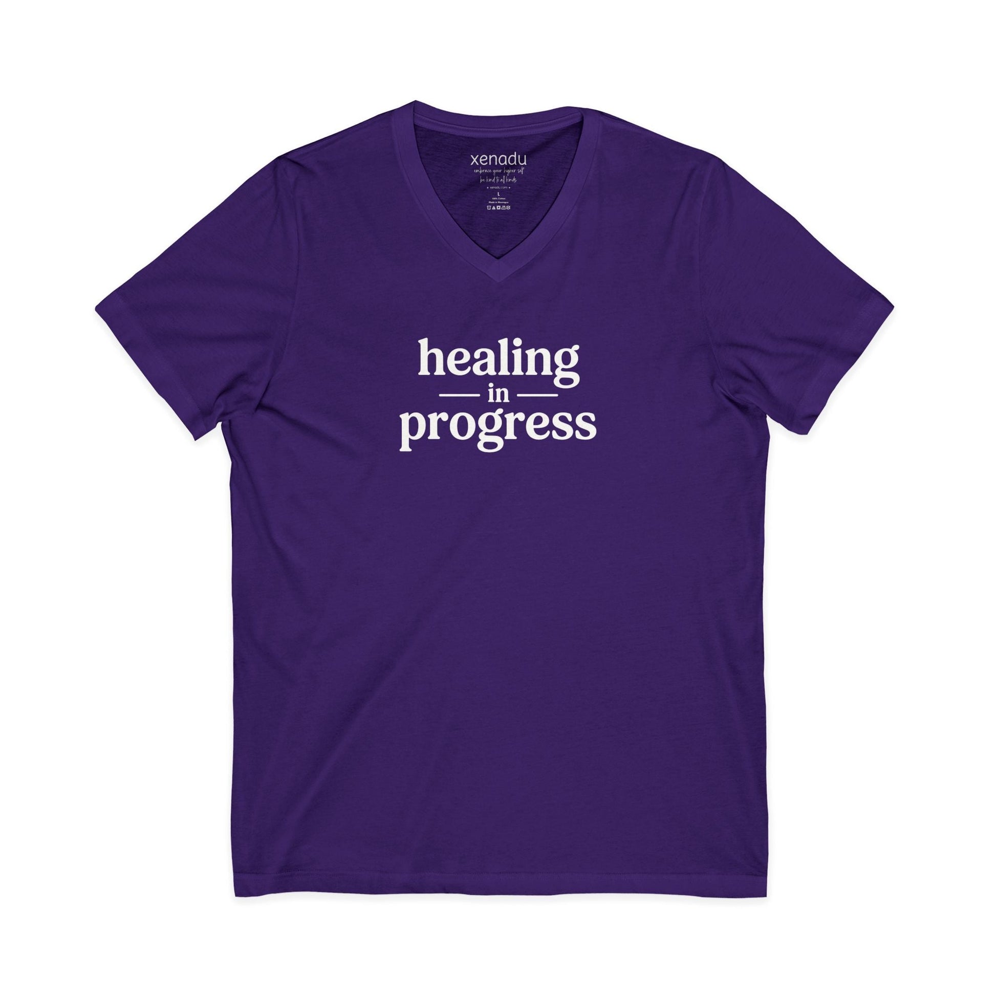 Healing in Progress V-Neck Tee Purple V-neck