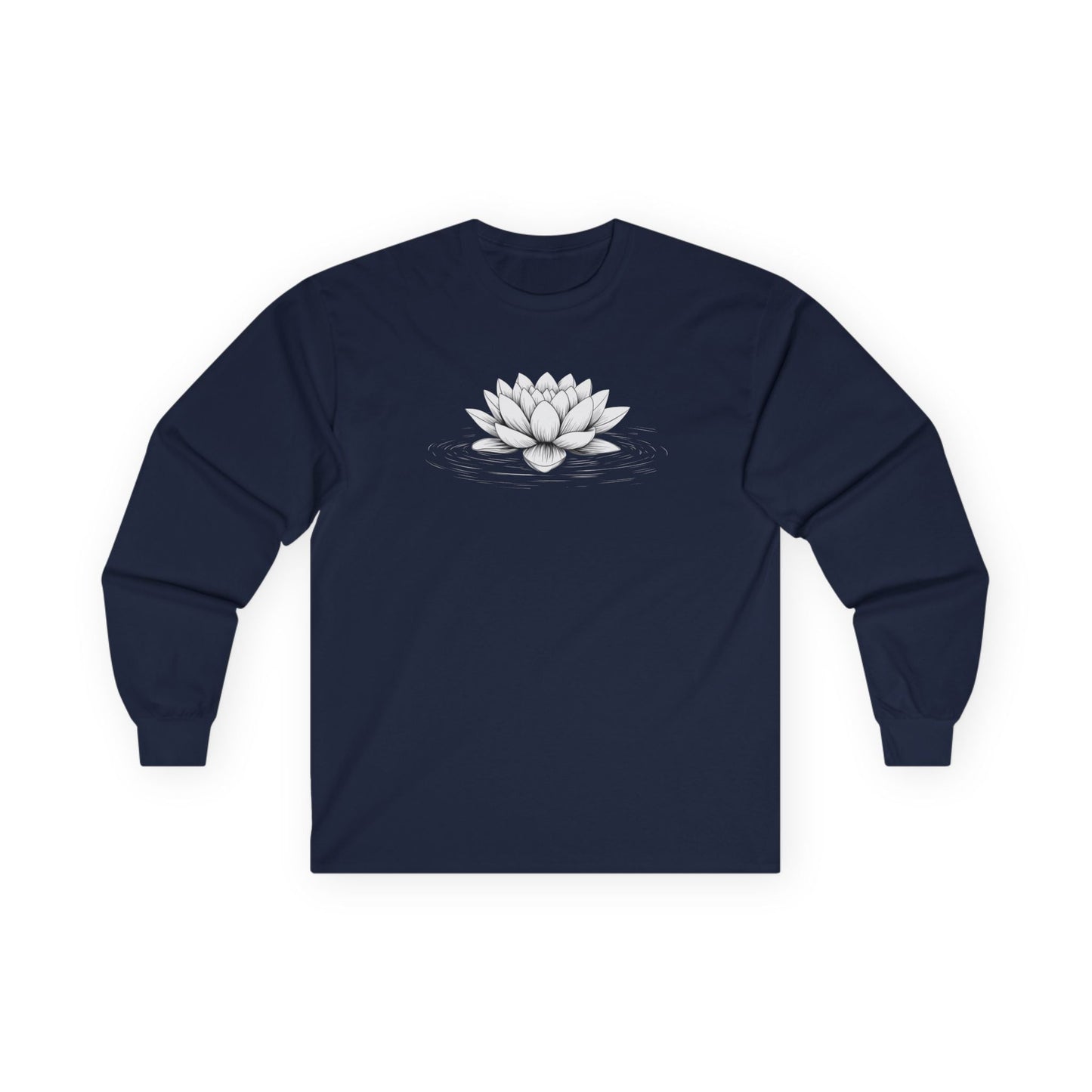 Floating Lotus Long Sleeve Tee Navy Long-sleeve