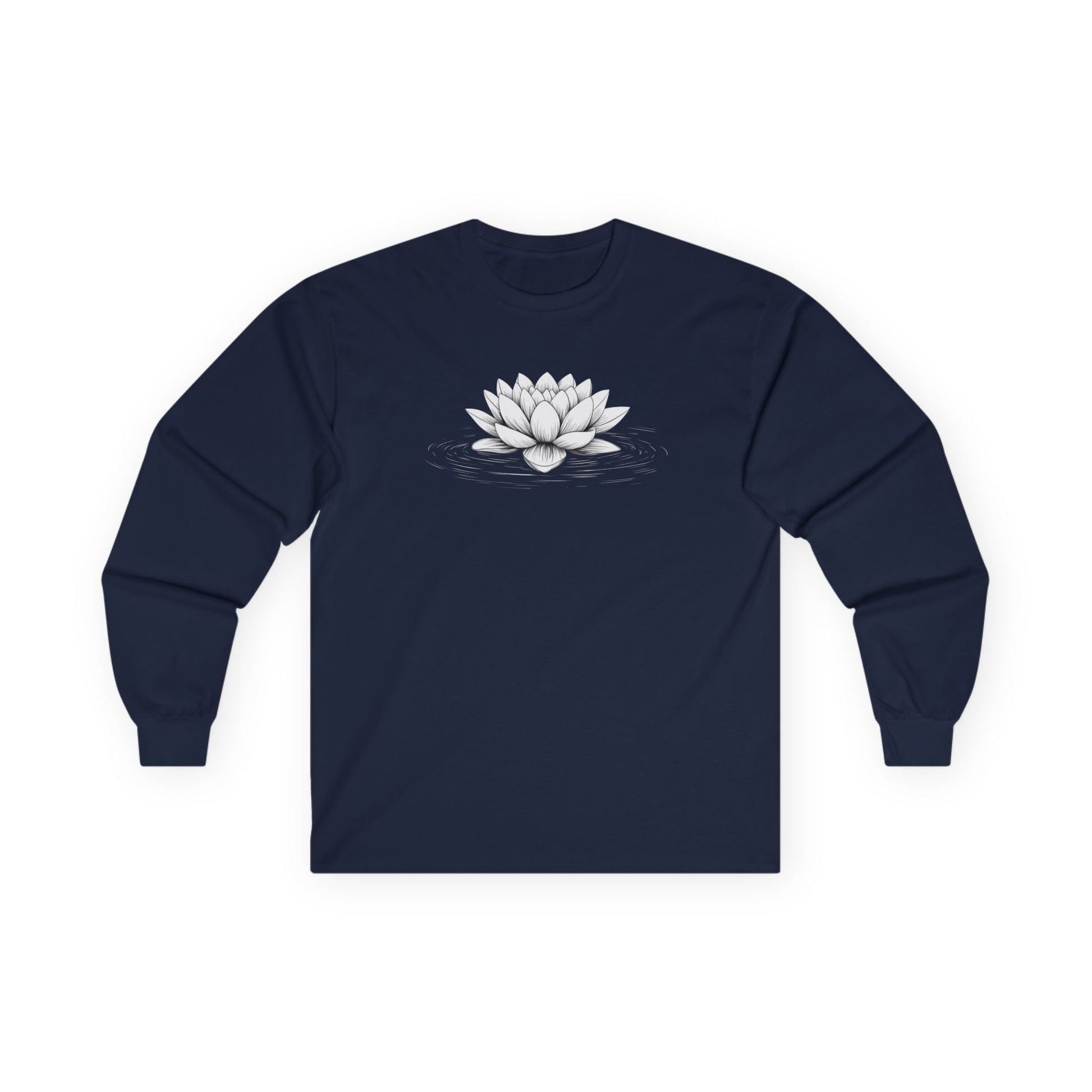 Floating Lotus Long Sleeve Tee Navy Long-sleeve
