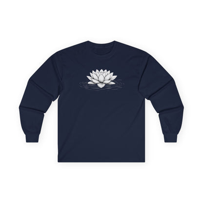 Floating Lotus Long Sleeve Tee Navy Long-sleeve