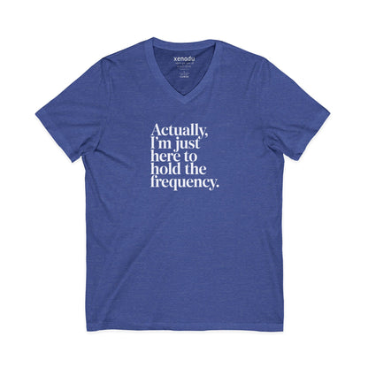 Hold the Frequency V-Neck Heather True Royal V-neck