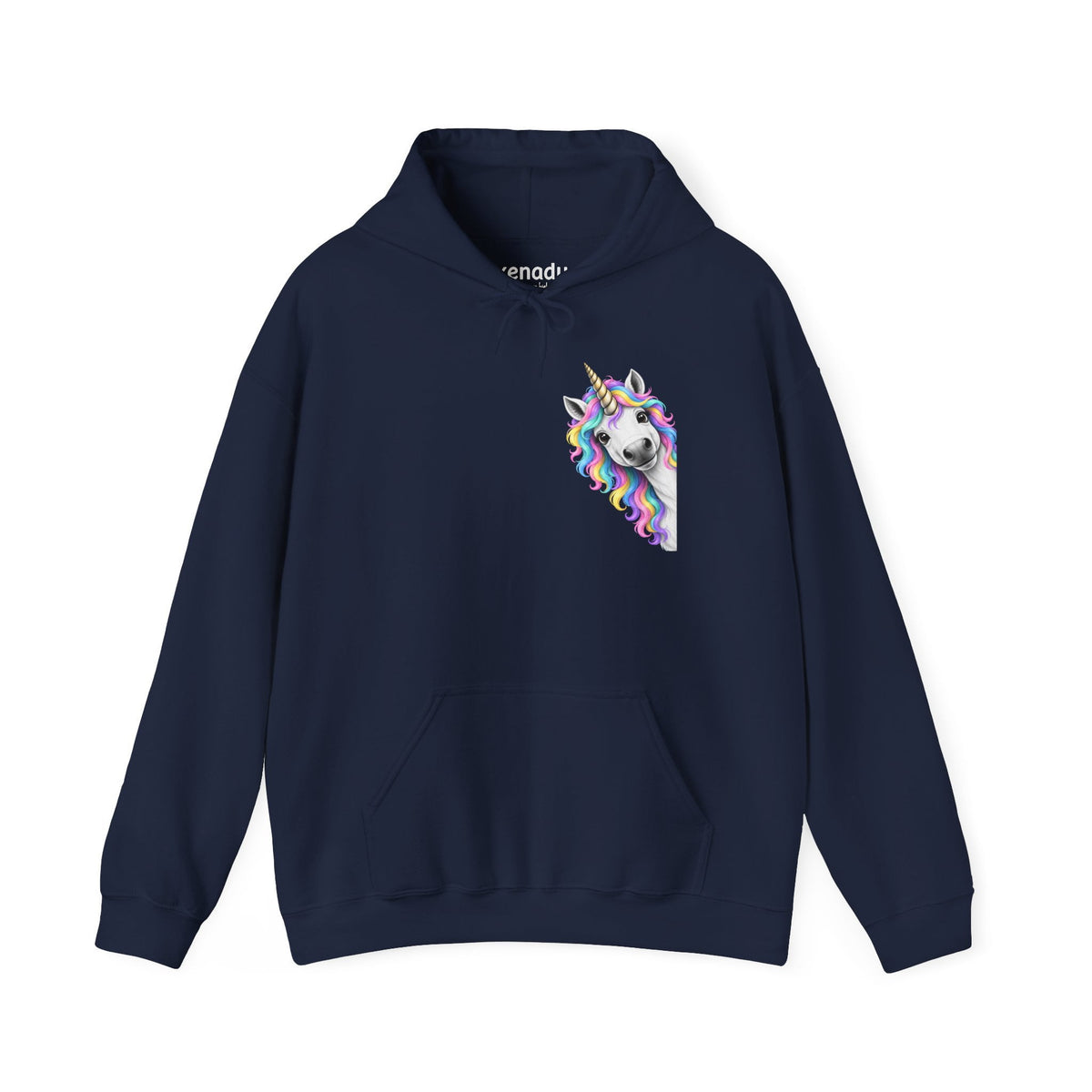 Peeking Unicorn Hoodie Navy Hoodie