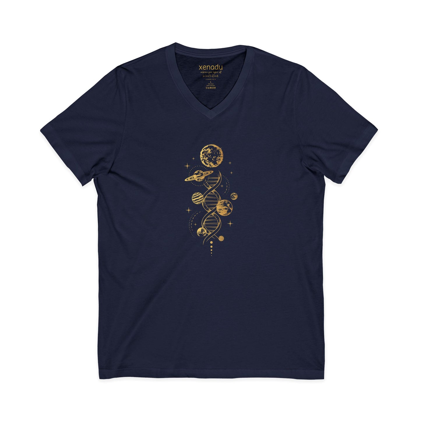 Cosmic DNA V-Neck Tee Navy V-neck
