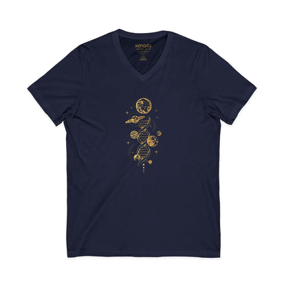 Cosmic DNA V-Neck Tee Navy V-neck