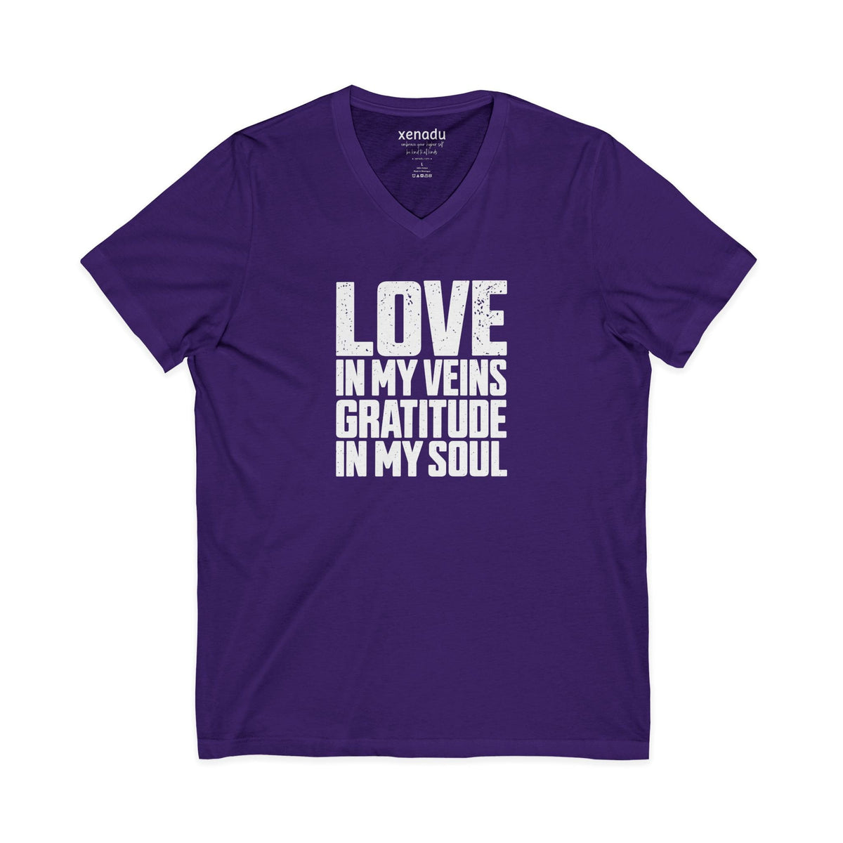 Love In My Veins V-Neck Tee Purple V-neck