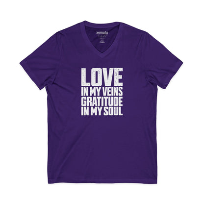 Love In My Veins V-Neck Tee Purple V-neck