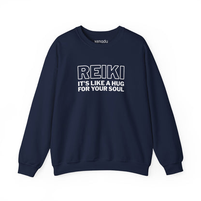 Reiki is Like a Hug Sweatshirt Navy Sweatshirt