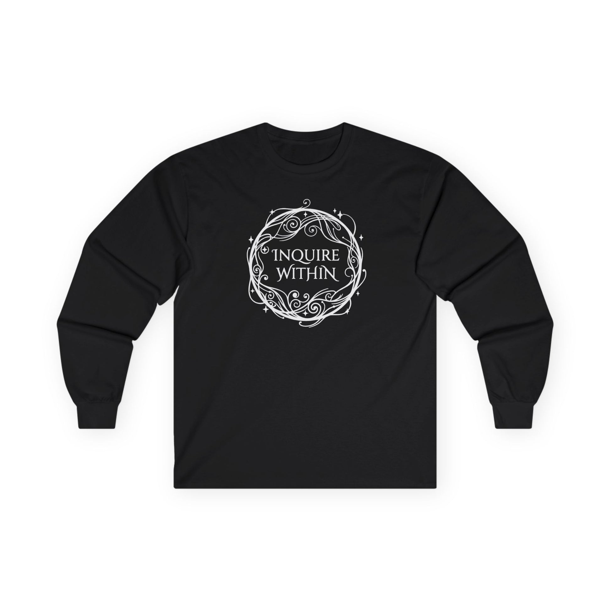 Inquire Within Long Sleeve Tee Black Long-sleeve