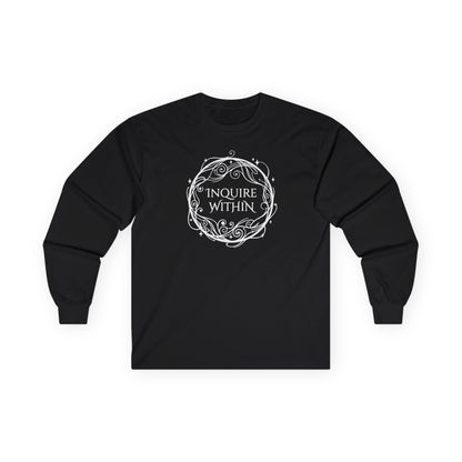 Inquire Within Long Sleeve Tee Black Long-sleeve