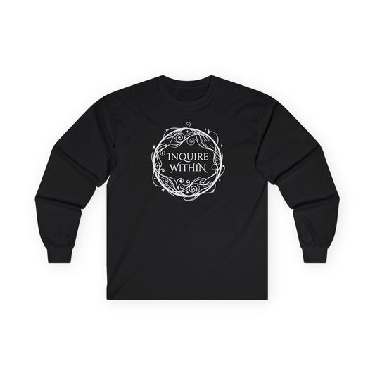 Inquire Within Long Sleeve Tee Black Long-sleeve