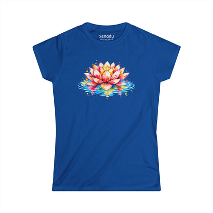 Watercolor Lotus Women's Tee Royal Blue T-Shirt