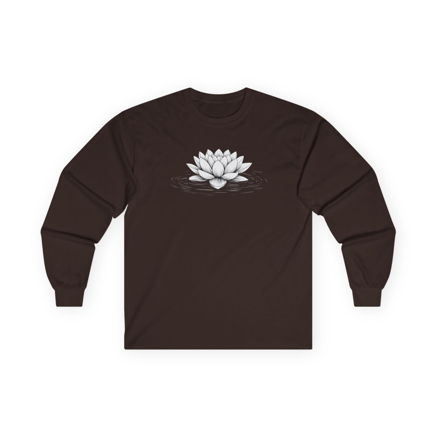 Floating Lotus Long Sleeve Tee Dark Chocolate Long-sleeve