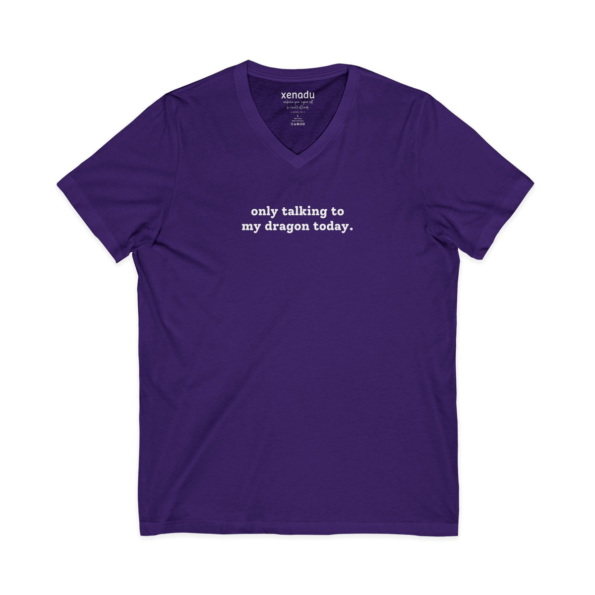 Only Talking To My Dragon V-Neck Tee Purple V-neck