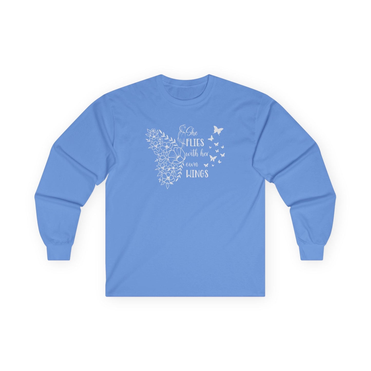 With Her Own Wings Long Sleeve Tee Carolina Blue Long-sleeve