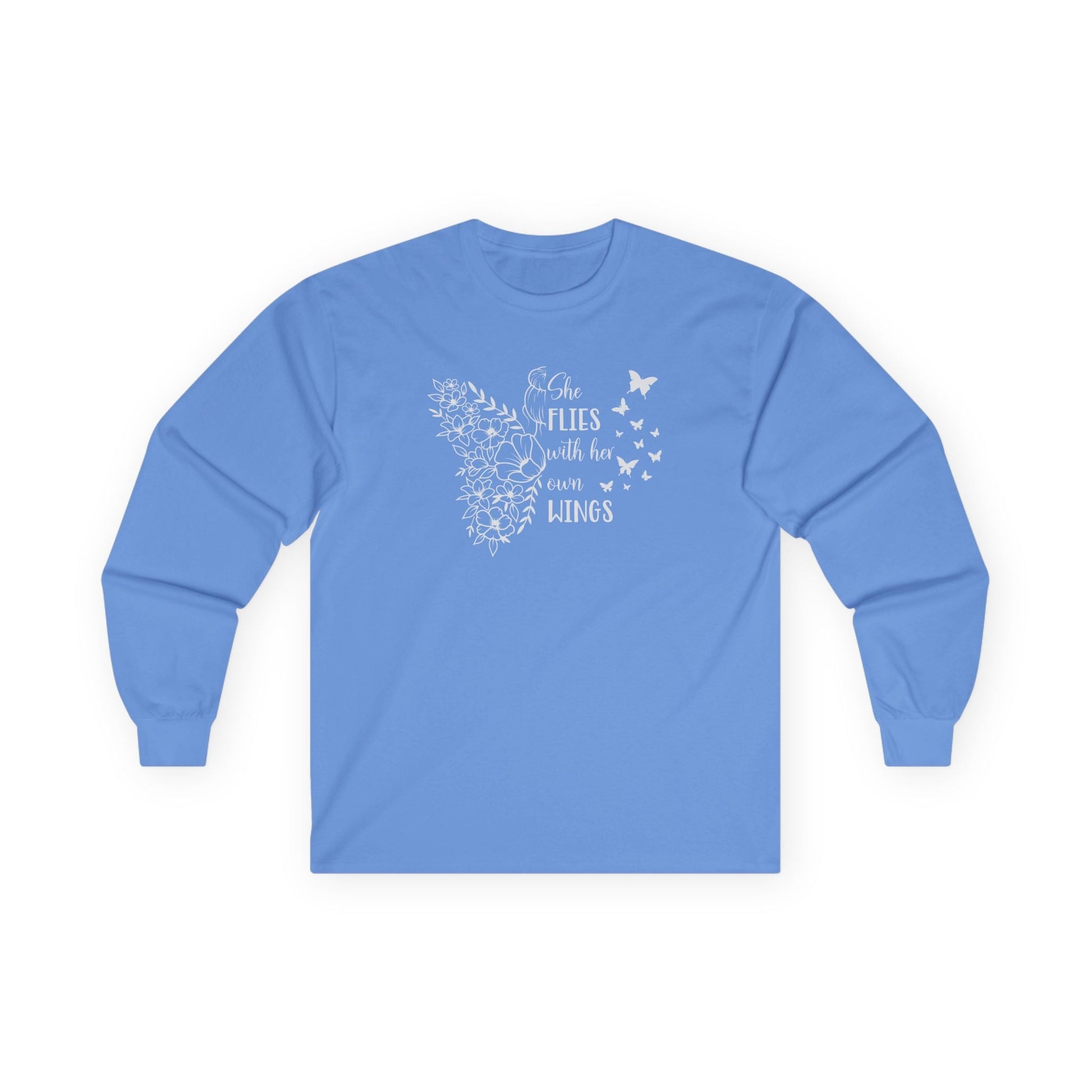 With Her Own Wings Long Sleeve Tee Carolina Blue Long-sleeve