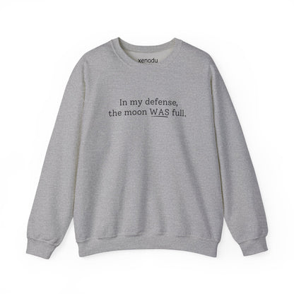 The Moon WAS Full Sweatshirt Sport Grey Sweatshirt