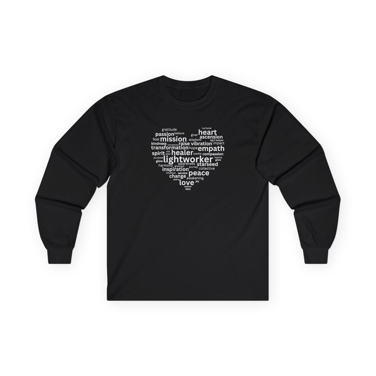 Heart of a Lightworker Long Sleeve Tee Black Long-sleeve
