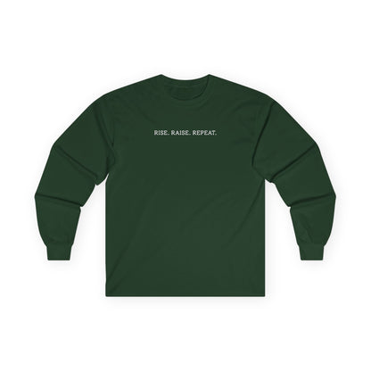 Rise Raise Repeat Long Sleeve Tee Forest Green