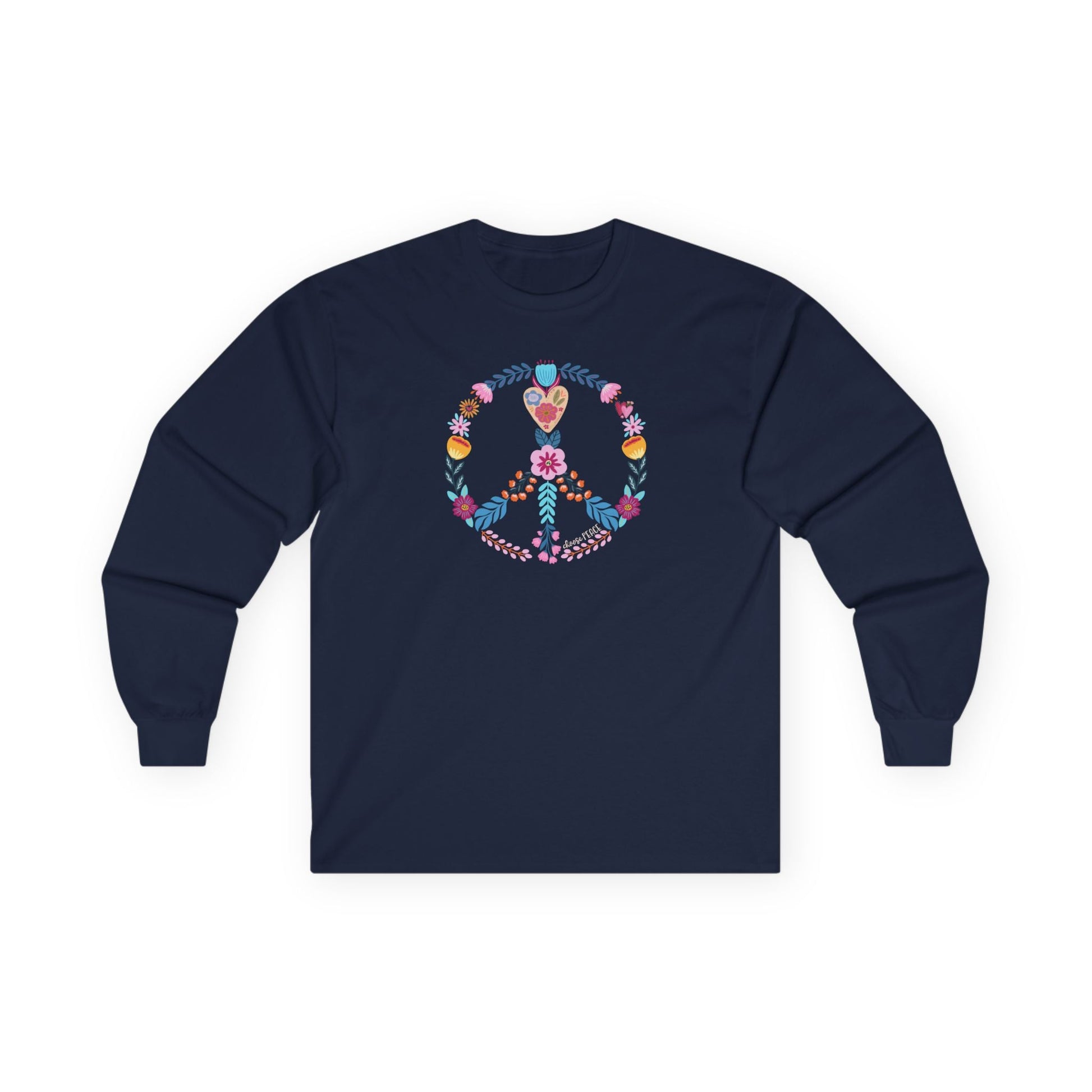 Choose Peace Long Sleeve Navy Long-sleeve