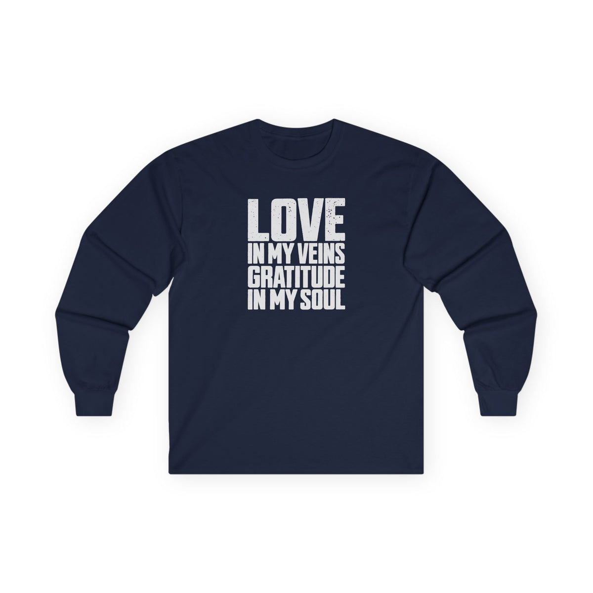 Love In My Veins Long Sleeve Tee Navy Long-sleeve