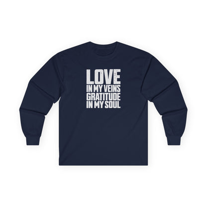 Love In My Veins Long Sleeve Tee Navy Long-sleeve