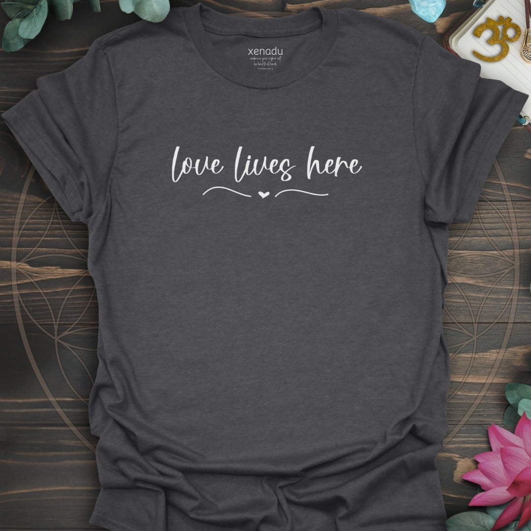Love Lives Here Tee Dark Heather Grey T-Shirt