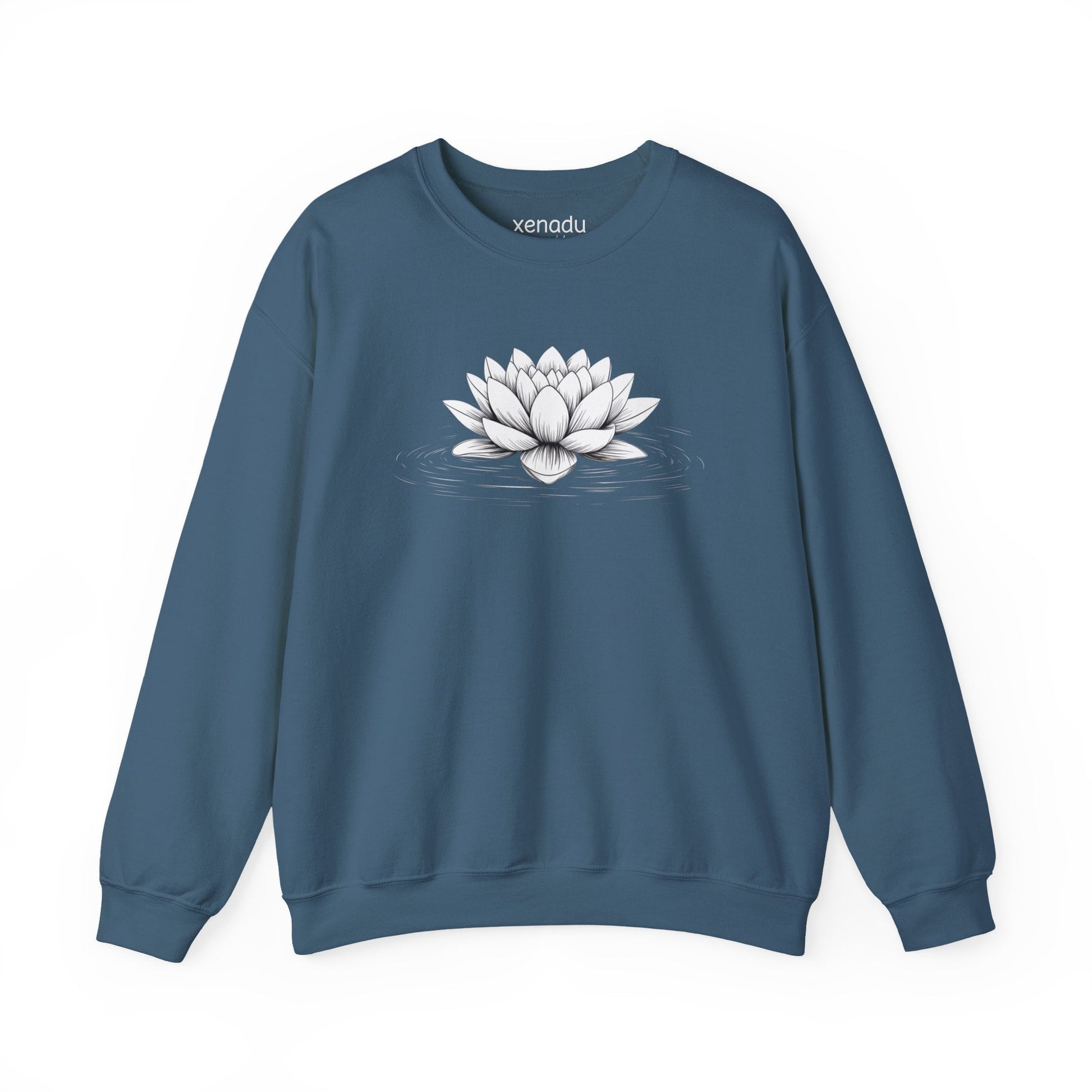 Floating Lotus Sweatshirt Indigo Blue Sweatshirt