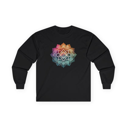 Boho Mandala Long Sleeve Tee Black Long-sleeve